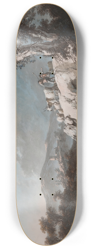 Jean-Baptiste Pillement - A Rocky Landscape 8.25 inch art skate deck