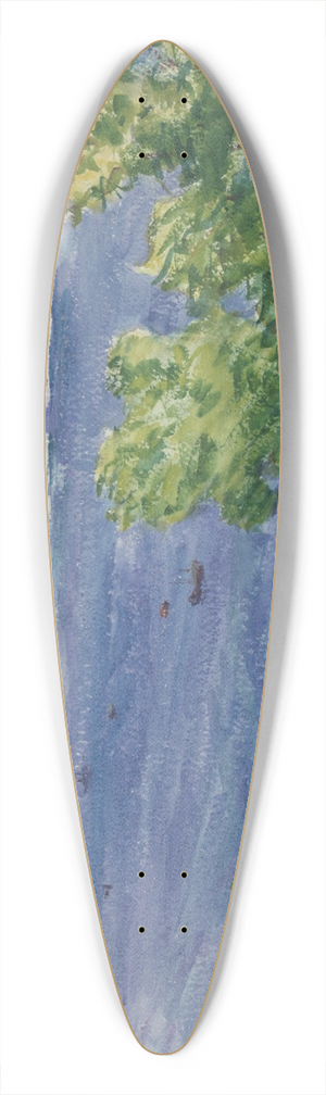 Dodge MacKnight - Shore Scenes with Trees andCliff 39.3 inch art pintail longboard deck