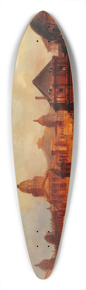 Domenico Ferri - Vue composite des monuments parisiens 39.3 inch art pintail longboard deck