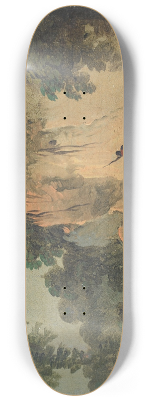 Jean-Baptiste Pillement -  falaises (Pastoral Landscape). 8.25 inch art skate deck