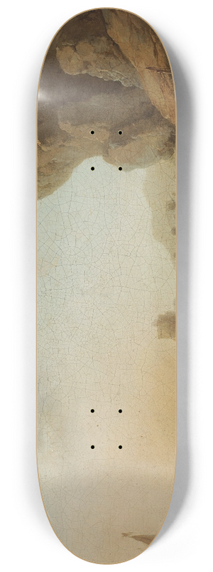 Jean-Baptiste Pillement - Fishermen pulling nets at the seaside 8.25 inch art skate deck