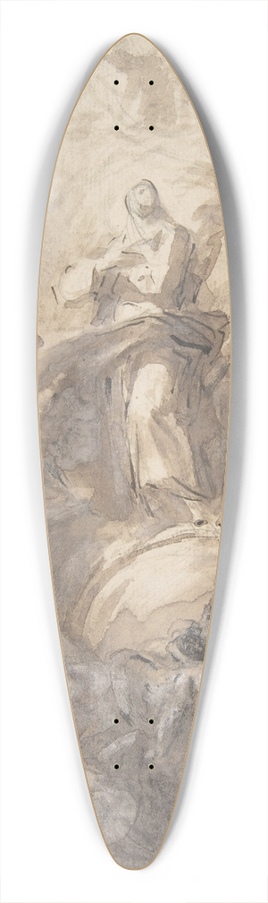 Domenico Mondo - The Virgin Immaculate in Glory 39.3 inch art pintail longboard deck