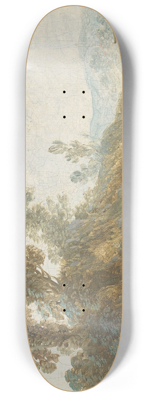 Jean-Baptiste Pillement - Paysage montagneux (Pastoral Landscape) 8.25 inch art skate deck
