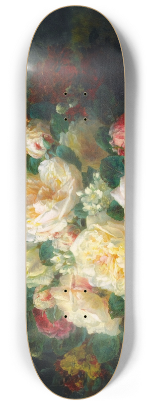 Jean-Baptiste Robie - A Bouquet Of Cabbage Roses 8.25 inch art skate deck