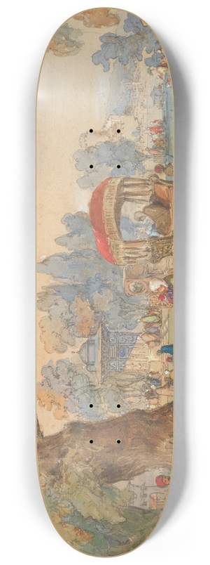 Amadeo Preziosi - A Party At The Sweet Waters Of The Bosphorus, Constantinople 8.25 inch art skate deck