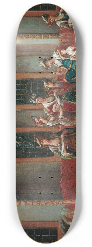 Jean Baptiste Vanmour - Women Drinking Coffee 8.25 inch art skate deck