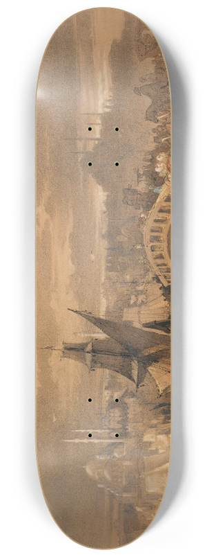Amadeo Preziosi - Galata bridge, Constantinople 8.25 inch art skate deck