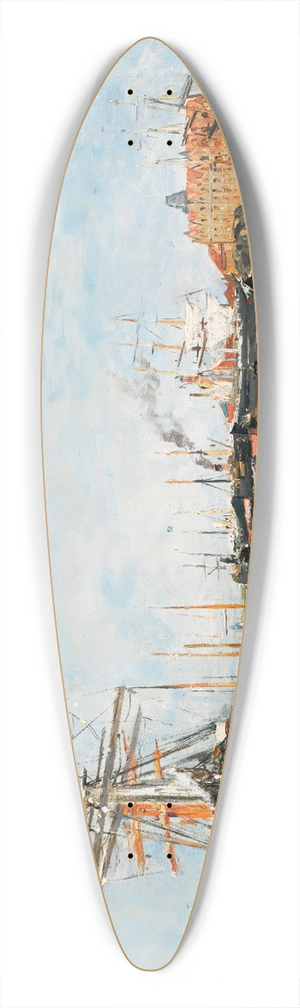 Edmond-Marie Petitjean - Bateaux en Rade 39.3 inch art pintail longboard deck