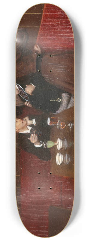 Jean Braud - Trois personnages dans un caf 8.25 inch art skate deck