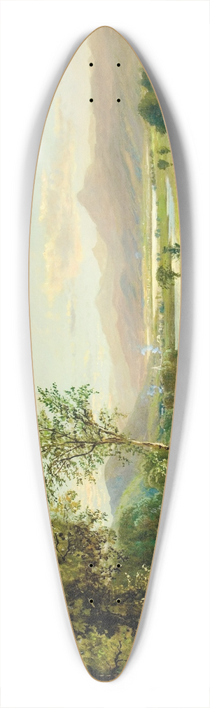 Edmund Darch Lewis - Figures Walking Along the River 39.3 inch art pintail longboard deck