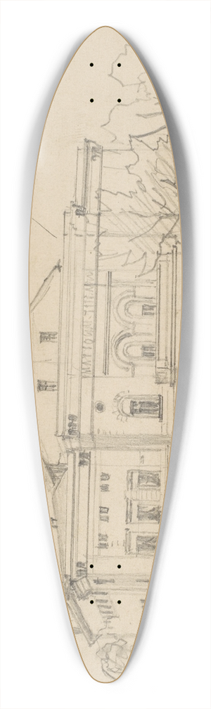 Eduard Gaertner - Study of the Nationaltheater, Berlin 39.3 inch art pintail longboard deck
