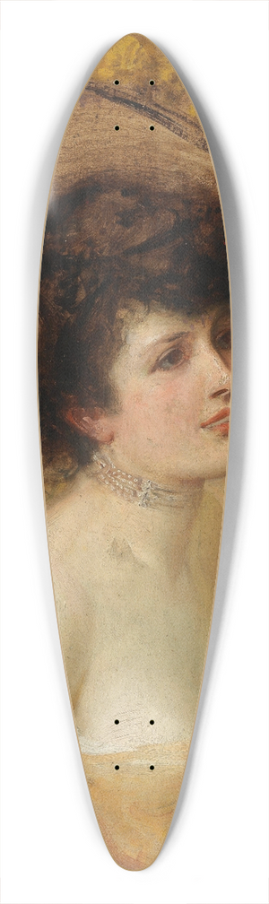 Eduard Veith - Dame mit Hut in gelbem Kleid 39.3 inch art pintail longboard deck