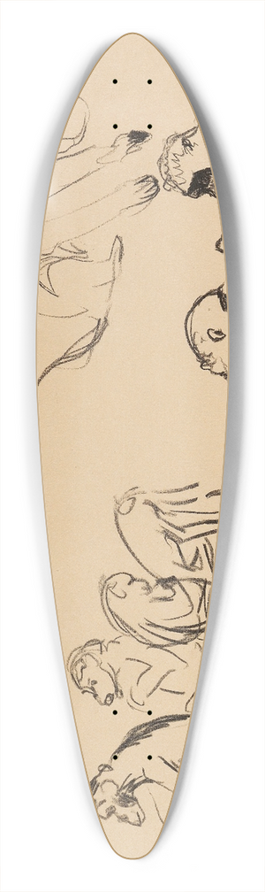 Edvard Munch - Affen I und II 39.3 inch art pintail longboard deck