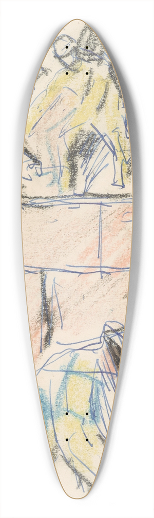 Edvard Munch - Arbeiderscene 39.3 inch art pintail longboard deck