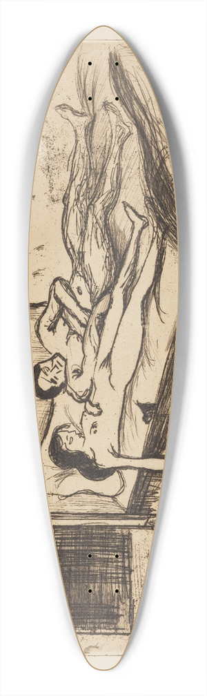 Edvard Munch - Double Suicide 39.3 inch art pintail longboard deck