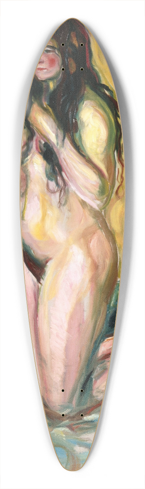 Edvard Munch - Kneeling Nude 39.3 inch art pintail longboard deck