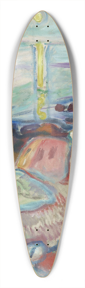 Edvard Munch - Moonlight on the Beach 39.3 inch art pintail longboard deck