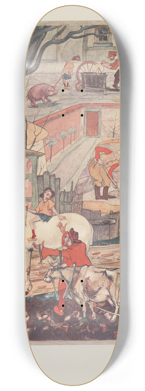 Jean de Bosschre - Simple John, the Horse, the Cow, and the Pig 8.25 inch art skate deck