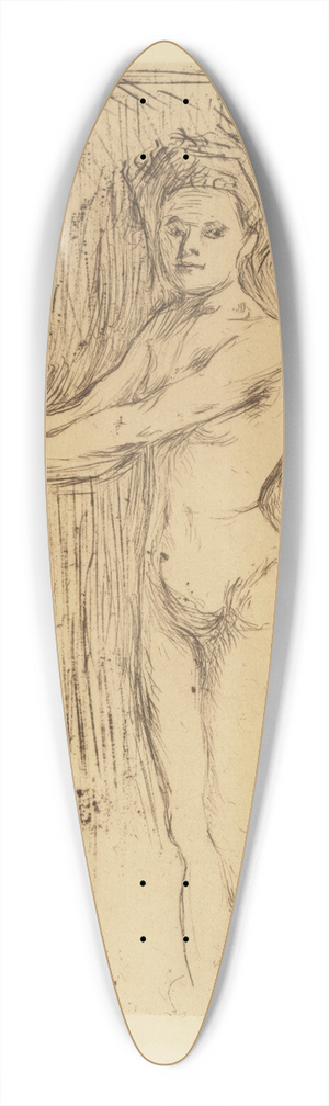 Edvard Munch - Nude Woman (Model Warming her Hands) 39.3 inch art pintail longboard deck