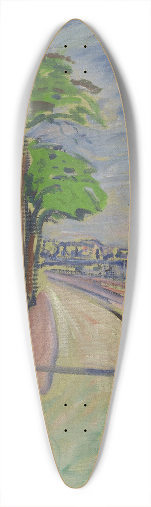 Edvard Munch - Trees By The Canal 39.3 inch art pintail longboard deck