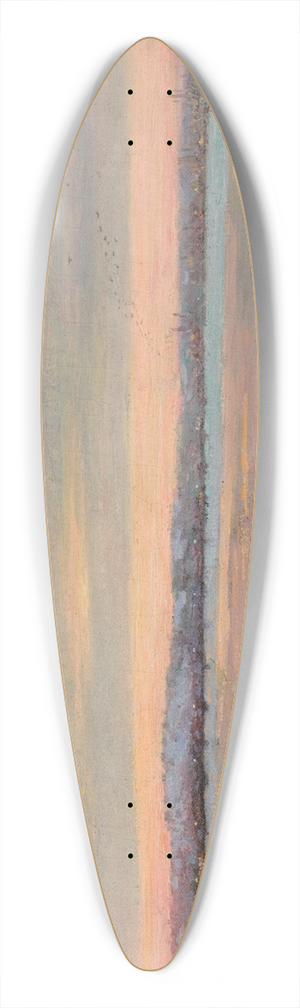 Edward Emerson Simmons - Winter Twilight on the Charles River 39.3 inch art pintail longboard deck