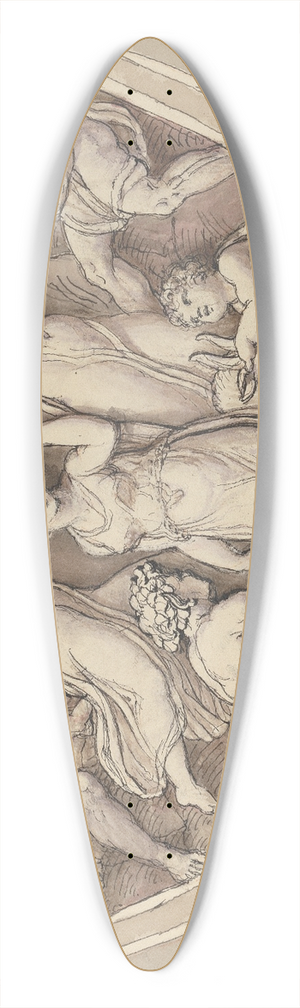 Edward Francis Burney - Bacchanalia. 39.3 inch art pintail longboard deck