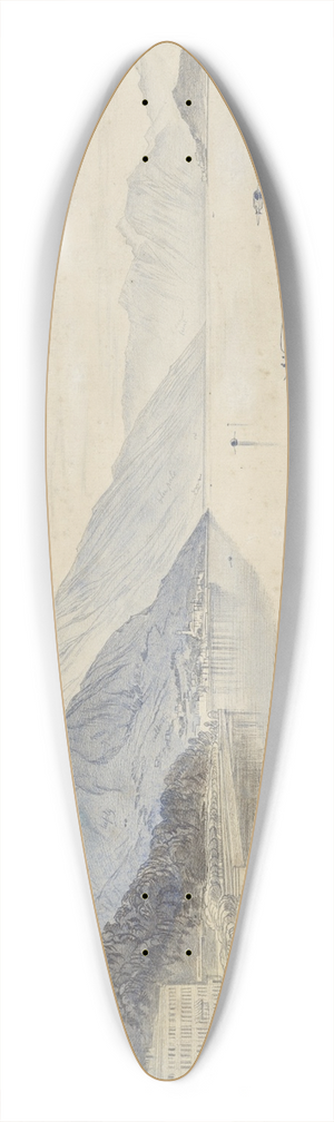 Edward Lear - Bellagio, Lago di Como 39.3 inch art pintail longboard deck