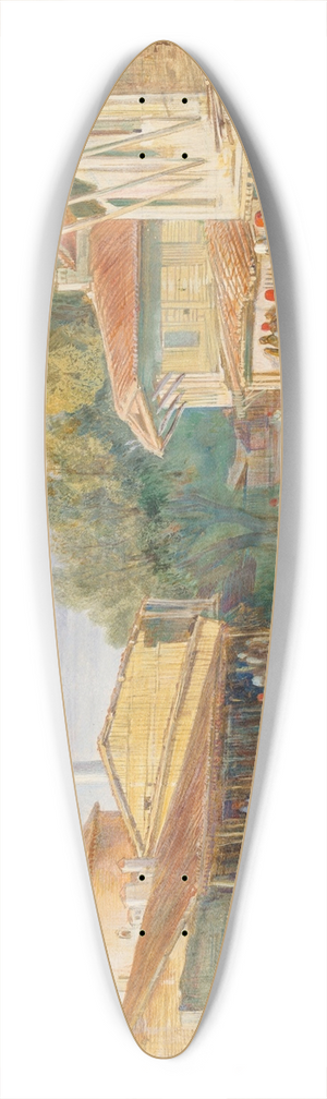Edward Lear - Parga, Greece 39.3 inch art pintail longboard deck