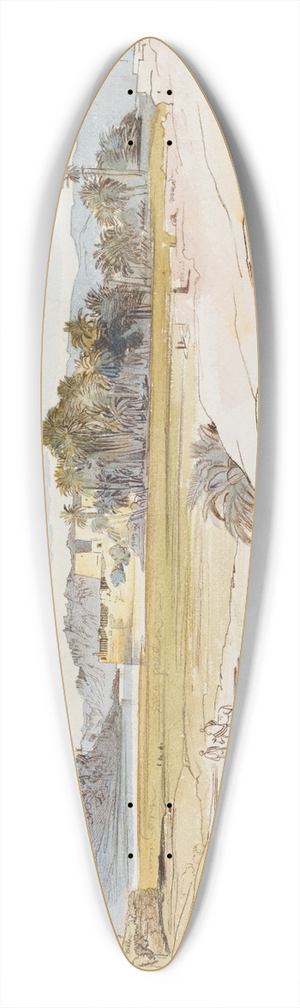 Edward Lear - Philae, Egypt 39.3 inch art pintail longboard deck