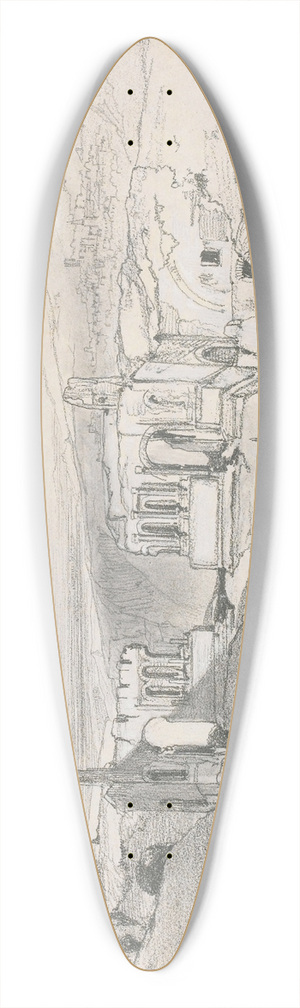 Edward Lear - The Amphitheatre, Taormina, Sicily 39.3 inch art pintail longboard deck