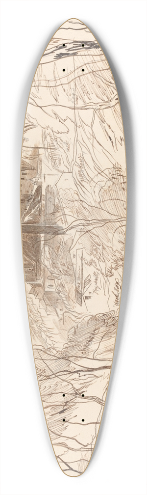 Edward Lear - View of Ceriana 39.3 inch art pintail longboard deck