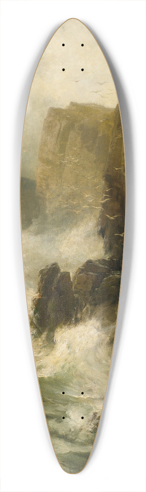 Edward Moran - Cliffs In A Storm 39.3 inch art pintail longboard deck
