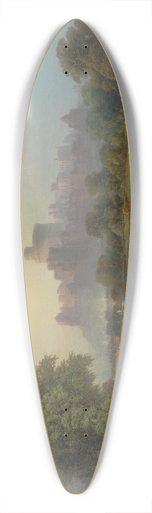 Edward Moran - View of Windsor Castle 39.3 inch art pintail longboard deck