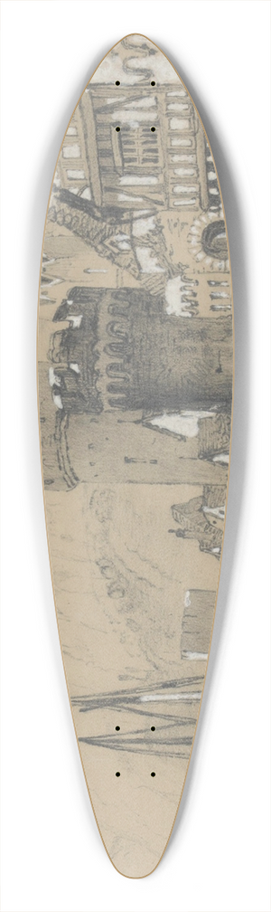 Edward Theodore Compton - Oberwesel 39.3 inch art pintail longboard deck