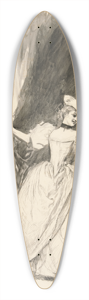 Edwin Austin Abbey - Figurestudy 39.3 inch art pintail longboard deck