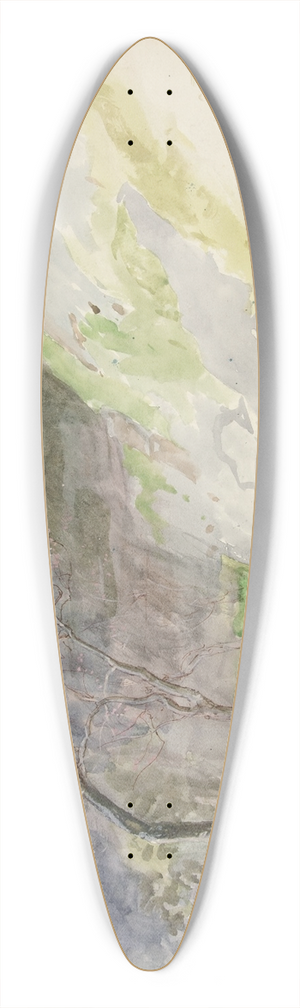 Edwin Austin Abbey - Mountainous landscape with buddingtrees 39.3 inch art pintail longboard deck