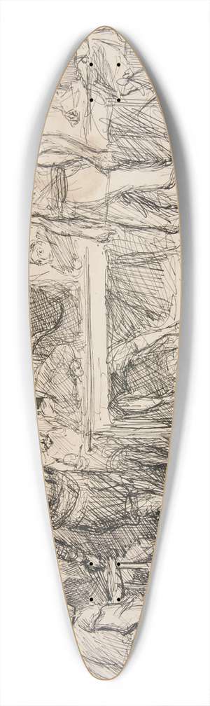 Edwin Austin Abbey - Study for Miles Standishs Challenge 39.3 inch art pintail longboard deck