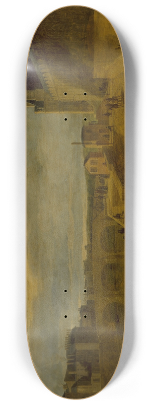 Jean-Franois Depelchin - La Grande Galerie du Louvre et le pont Royal, vus du port Saint-Nicolas 8.25 inch art skate deck