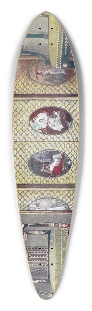 Edwin Foley - Painted commode and chairs 39.3 inch art pintail longboard deck