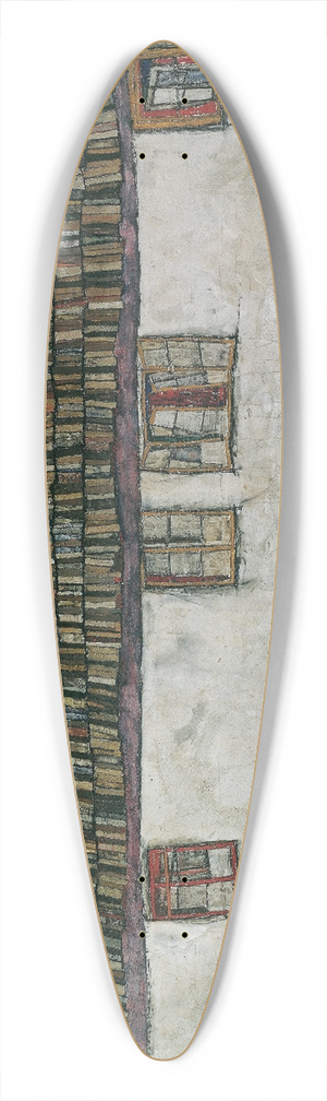 Egon Schiele - House wall (window) 39.3 inch art pintail longboard deck