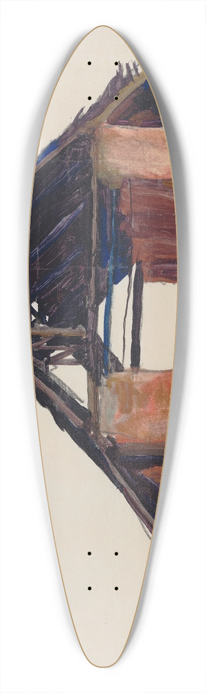Egon Schiele - Old Gable 39.3 inch art pintail longboard deck