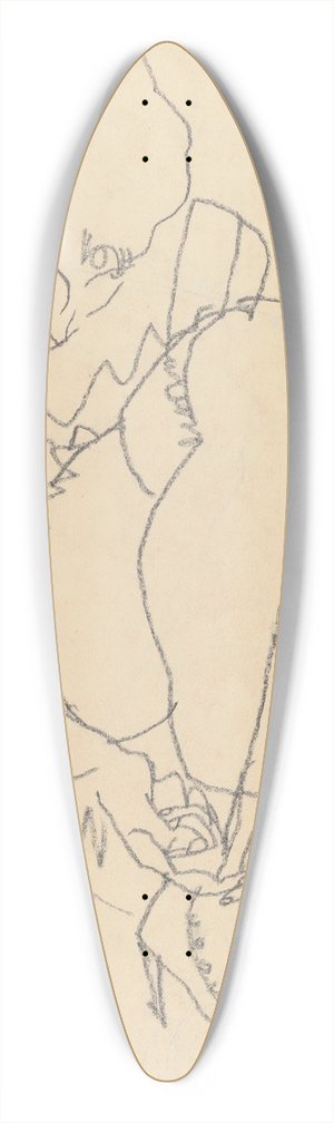 Egon Schiele - Woman Buttoning Her Shoes 39.3 inch art pintail longboard deck