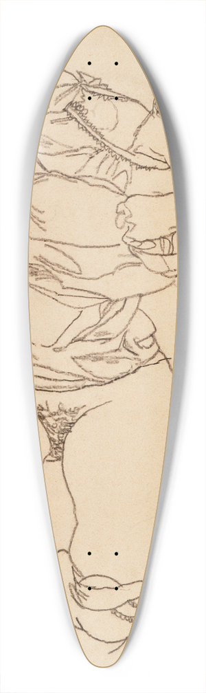 Egon Schiele - Woman Undressing 39.3 inch art pintail longboard deck