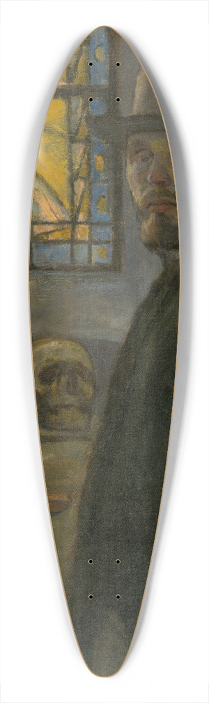 Elemr Halsz-Hradil - Self portrait 39.3 inch art pintail longboard deck