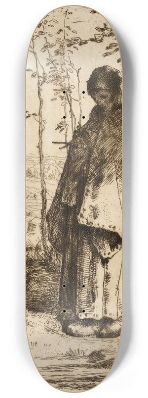 Jean-Franois Millet - La Grande Bergre 8.25 inch art skate deck