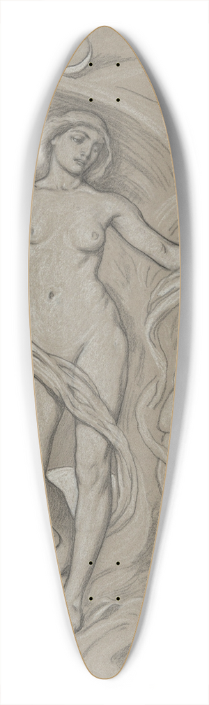 Elihu Vedder - Study forLuna 39.3 inch art pintail longboard deck