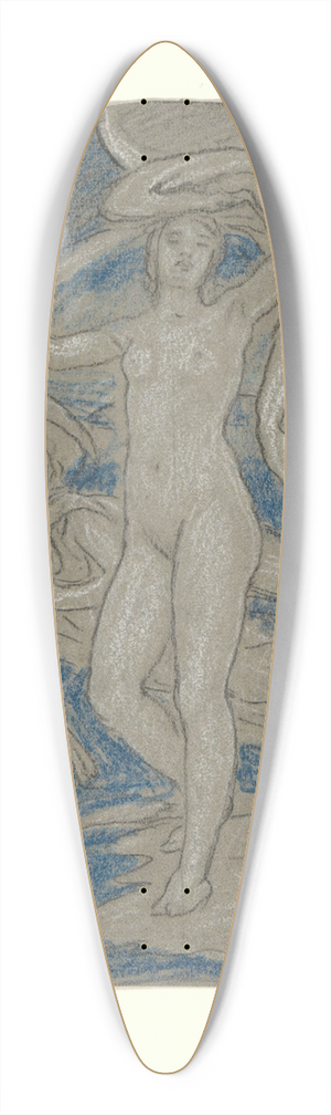 Elihu Vedder - Study for Luna andAttendants 39.3 inch art pintail longboard deck