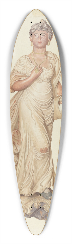 Elizabeth Moutal - Figurehead from the Sloop Postmaster 39.3 inch art pintail longboard deck