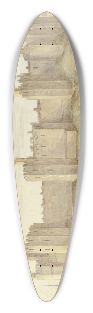 Elizabeth Murray - Caernarvon Castle 39.3 inch art pintail longboard deck