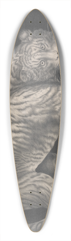 Elizabeth Pringle - A Prowling Tiger 39.3 inch art pintail longboard deck